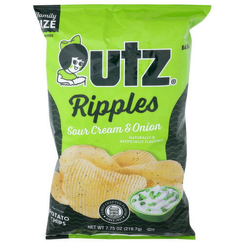 Utz Sour Cream & Onion Ripples Potato Chips - 7.75 Ounce