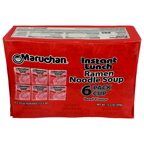 Maruchan Instant Lunch Beef Flavor Ramen Noodle Soup - 2.25 Ounce - 6 Count