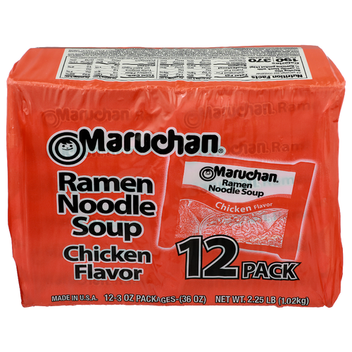 Maruchan Chicken Flavor Ramen Noodle Soup - 2.854 Ounce - 12 Count
