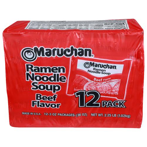 Maruchan Beef Flavor Ramen Noodle Soup 12 Pack - 2.854 Ounce - 12 Count