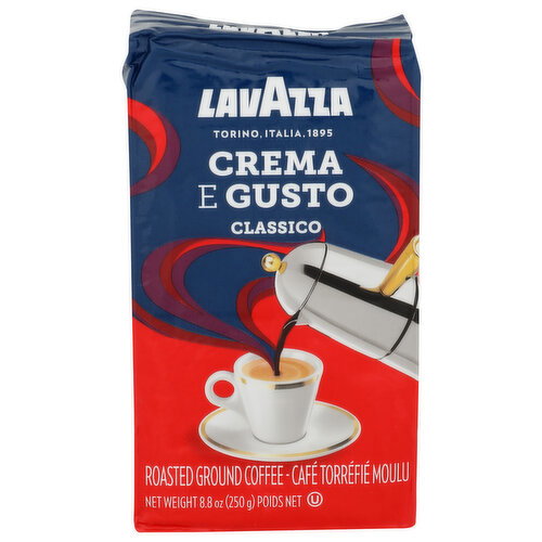 Lavazza Classico Roasted Ground Coffee Crema E Gusto - 8.8 Ounce