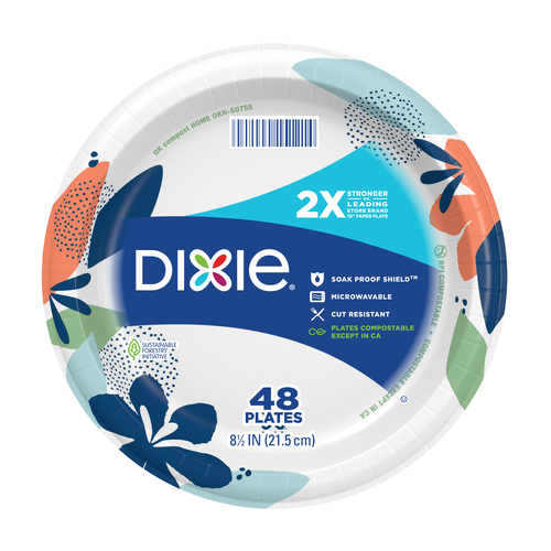 Dixie Plates ® Paper Plate, 8 1 Disposable Plates - 48 Count