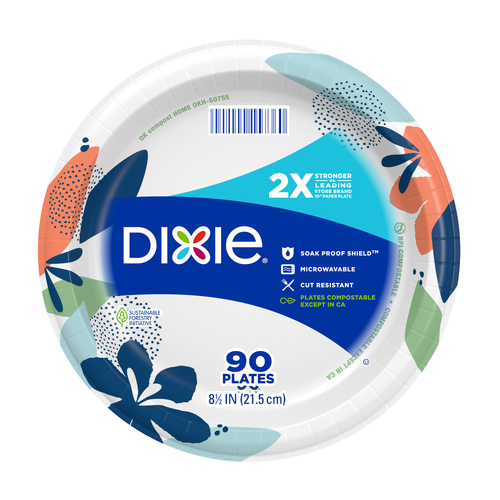 Dixie Plates ® Paper Plate, 8 1 Disposable Plates - 90 Count