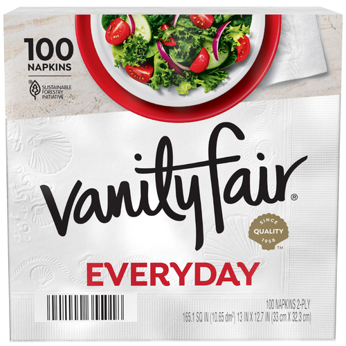 Vanity Fair Napkin Everyday Paper Napkins - 100 Count
