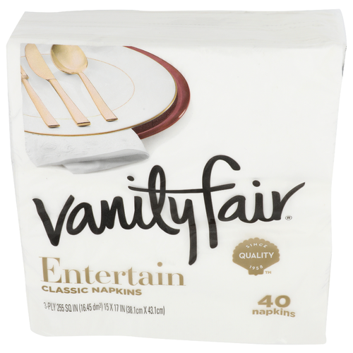 Vanity Fair Entertain Classic Napkins - 40 Count
