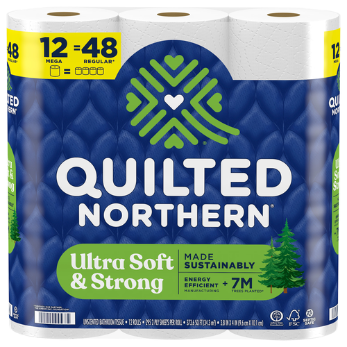 Quilted Northern Tissue Ultra Soft & Strong Toilet Paper, 12 Mega Rolls - 3540 Count
