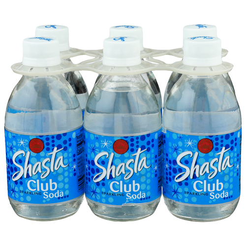 Shasta Sparkling Club Soda - 10 Fluid Ounce - 6 Count