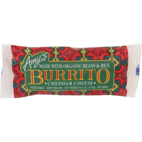 Amy's Burrito Bean & Cheddar Cheese - 6 Ounce