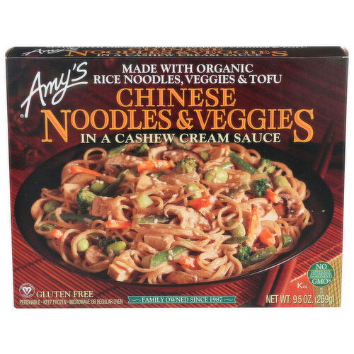 Amy's Frozen Entree Chinese Noodles & Veggies - 9.5 Ounce