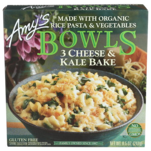 Amy's Frozen Bowl 3 Cheese Kale Bake - 8.5 Ounce