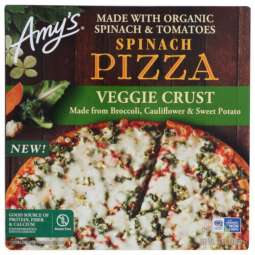 AMY's Pizza Spinch Veggie Crust - 12 Ounce Image 1 of 2
