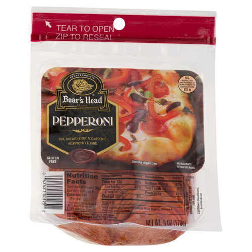 Boar's Head Pouch Pepperoni - 6 Ounce Image 1 of 4