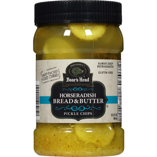 Boar's Head Horseradish Bread & Butter Pickle Chips - 15.5 Fluid Ounce Image 1 of 4
