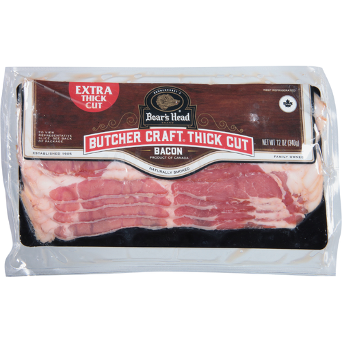 Boar's Head Butcher Craft Extra Thick Cut Naturally Smoked Bacon - 12 Ounce Image 1 of 4