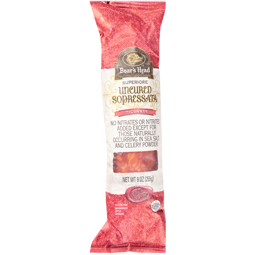Boar's Head Superiore Uncured Sopressata Dry Sausage Piccante - 9 Ounce Image 1 of 4