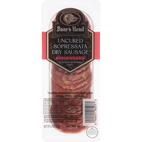 Boar's Head Uncured Sopressata Dry Sausage Piccante - 4 Ounce Image 1 of 4