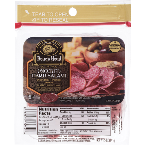 Boar's Head Uncured Pouch Hard Salami - 5 Ounce Image 1 of 4