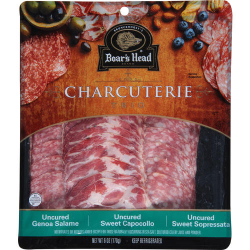 Boar's Head Charcuterie Trio Uncured Genoa Salami, Capocollo & Uncured Sopressata - 6 Ounce Image 1 of 4