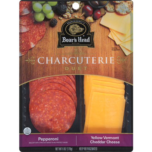 Boar's Head Charcuterie Duet Pepperoni & Vermont Cheddar Cheese - 6 Ounce Image 1 of 4