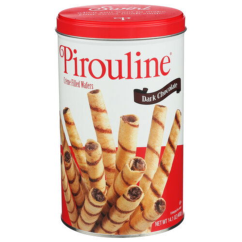 Pirouline Crème Dark Chocolate Tin Créme Filled Rolled Wafers - 14.1 Ounce