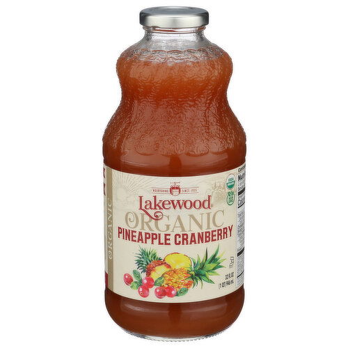LAKEWOOD Spicy Pineapple Organic Cranberry - 32 Fluid Ounce