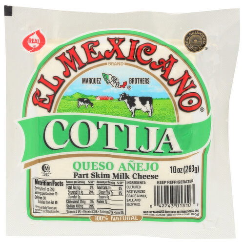 EL MEXICANO Cheese Queso Cotija - 10 Ounce