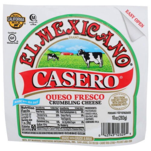 EL MEXICANO Cheese Queso Fresco Casero - 10 Ounce