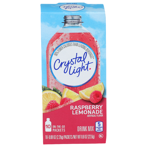 Crystal Light Raspberry Lemonade On-The-Go Packets Drink Mix - 0.08 Ounce - 10 Count