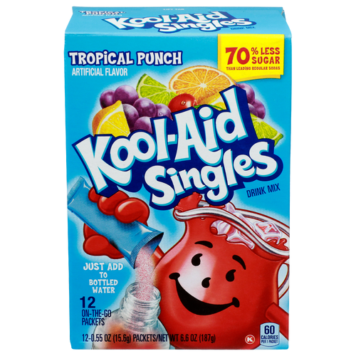 Kool-Aid Singles Tropical Punch Drink Mix - 0.55 Ounce - 12 Count