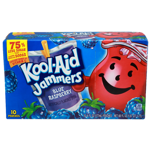 Kool-Aid Blue Raspberry Jammers Artificially Flavored Drink - 6 Fluid Ounce - 10 Count