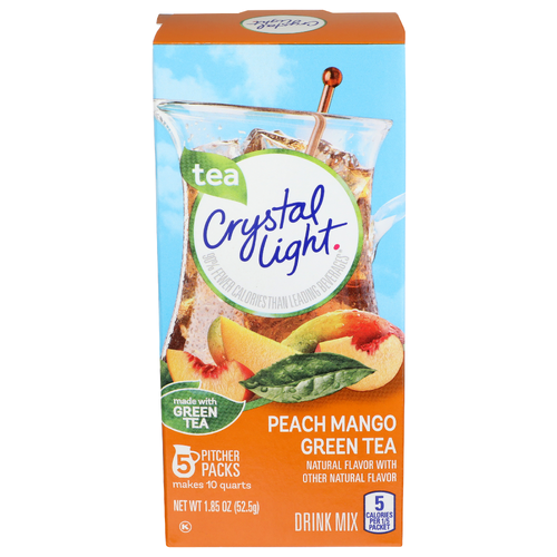 Crystal Light Drink Mix Peach Mango Green Tea - 0.37 Ounce - 5 Count