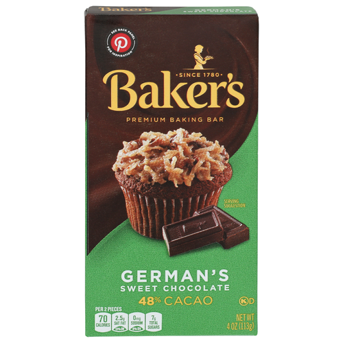 Baker's German's Sweet Chocolate 48% Cacao Premium Baking Bar - 4 Ounce - 1 Count