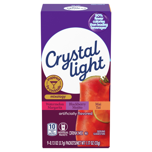 Crystal Light Drink Mix, Watermelon Margarita/Blackberry Mojito/Mai Tai - 9 Each