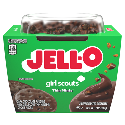 Jell-O Thin Mints Ready-To-Eat Refrigerated Dessert Cups - 7 Ounce