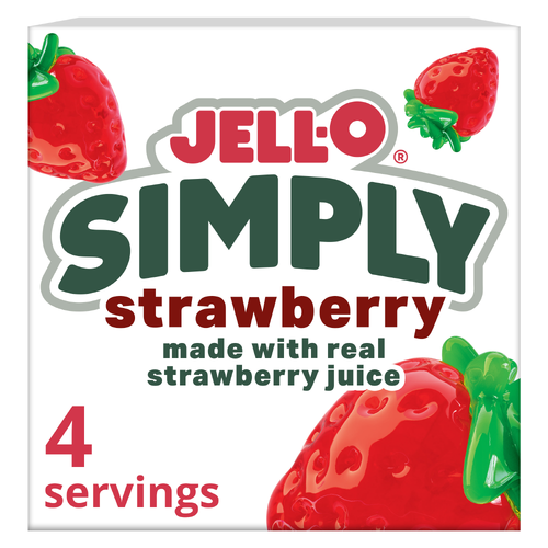 Jell-O Simply Strawberry Gelatin Dessert Mix - 3 Ounce