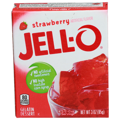 Jell-O Strawberry Gelatin Dessert - 0.75 Ounce - 4 Count