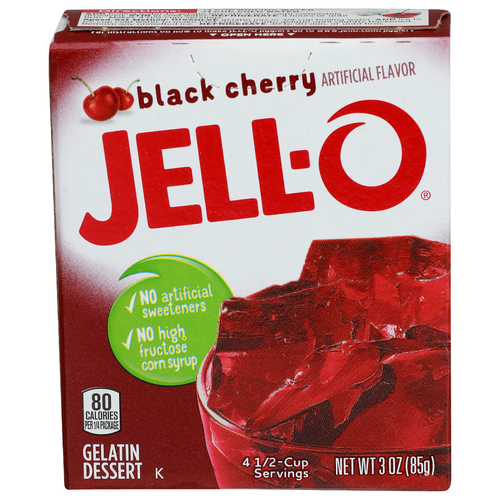 Jell-O Black Cherry Gelatin Dessert - 0.75 Ounce - 4 Count