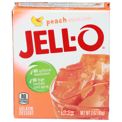 Jell-O Peach Gelatin Dessert - 0.75 Ounce - 4 Count