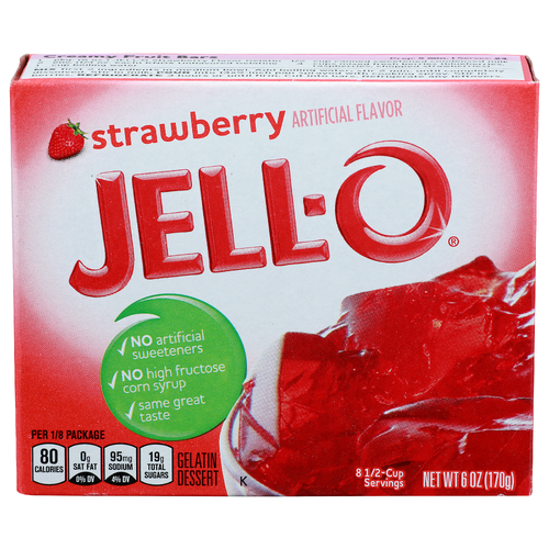 Jell-O Strawberry Gelatin Dessert - 0.75 Ounce - 8 Count