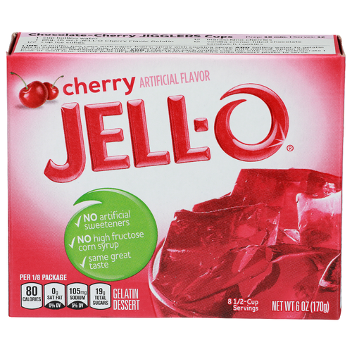 Jell-O Cherry Gelatin Dessert - 0.75 Ounce - 8 Count