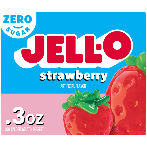 Jell-O Strawberry Sugar Free Low Calorie Gelatin Dessert - 0.3 Ounce Image 1 of 5