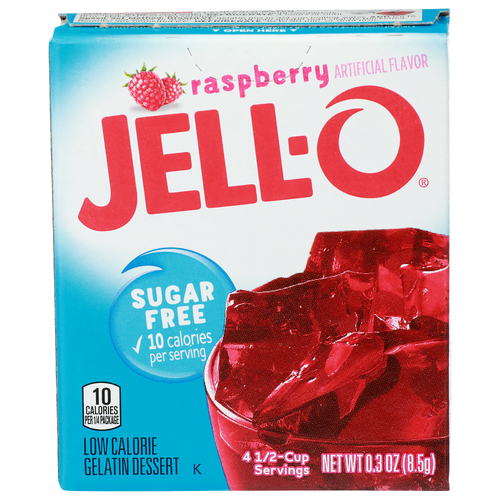 Jell-O Raspberry Low Calorie Sugar Free Gelatin Dessert - 0.075 Ounce - 4 Count
