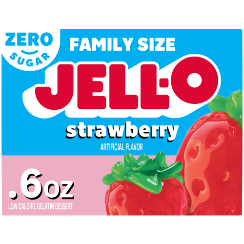 Jell-O Strawberry Low Calorie Sugar Free Gelatin Dessert - 0.6 Ounce Image 1 of 5