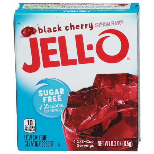 Jell-O Black Cherry Low Calorie Sugar Free Gelatin Dessert - 0.075 Ounce - 4 Count