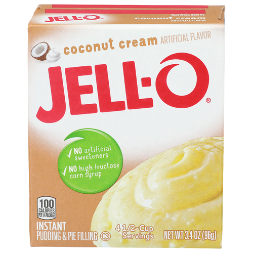 Jell-O Coconut Cream Instant Pudding & Pie Filling - 0.85 Ounce - 4 Count