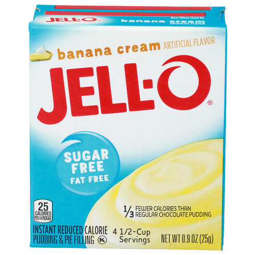 Jell-O Banana Cream Instant Reduced Calorie Sugar Free Pudding & Pie Filling - 0.9 Ounce