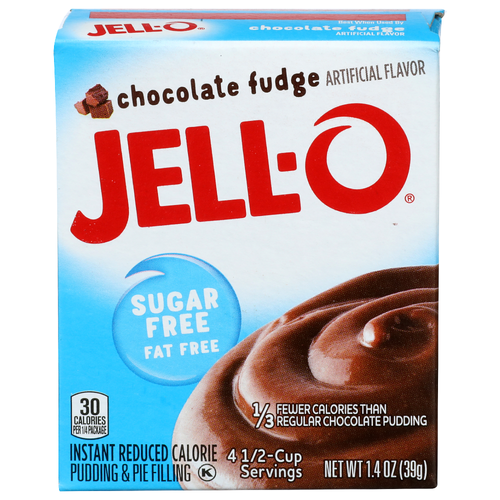 Jell-O Chocolate Fudge Instant Reduced Calorie Pudding & Pie Filling - 0.35 Ounce - 4 Count