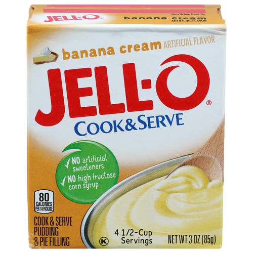 Jell-O Banana Cream Pudding & Pie Filling - 0.75 Ounce - 4 Count