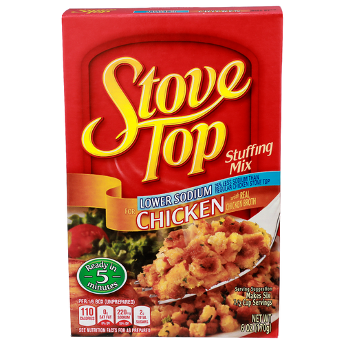 Stove Top Lower Sodium For Chicken Stuffing Mix - 6 Ounce
