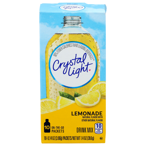 Crystal Light Lemonade On-The-Go Packets Drink Mix - 0.14 Ounce - 10 Count